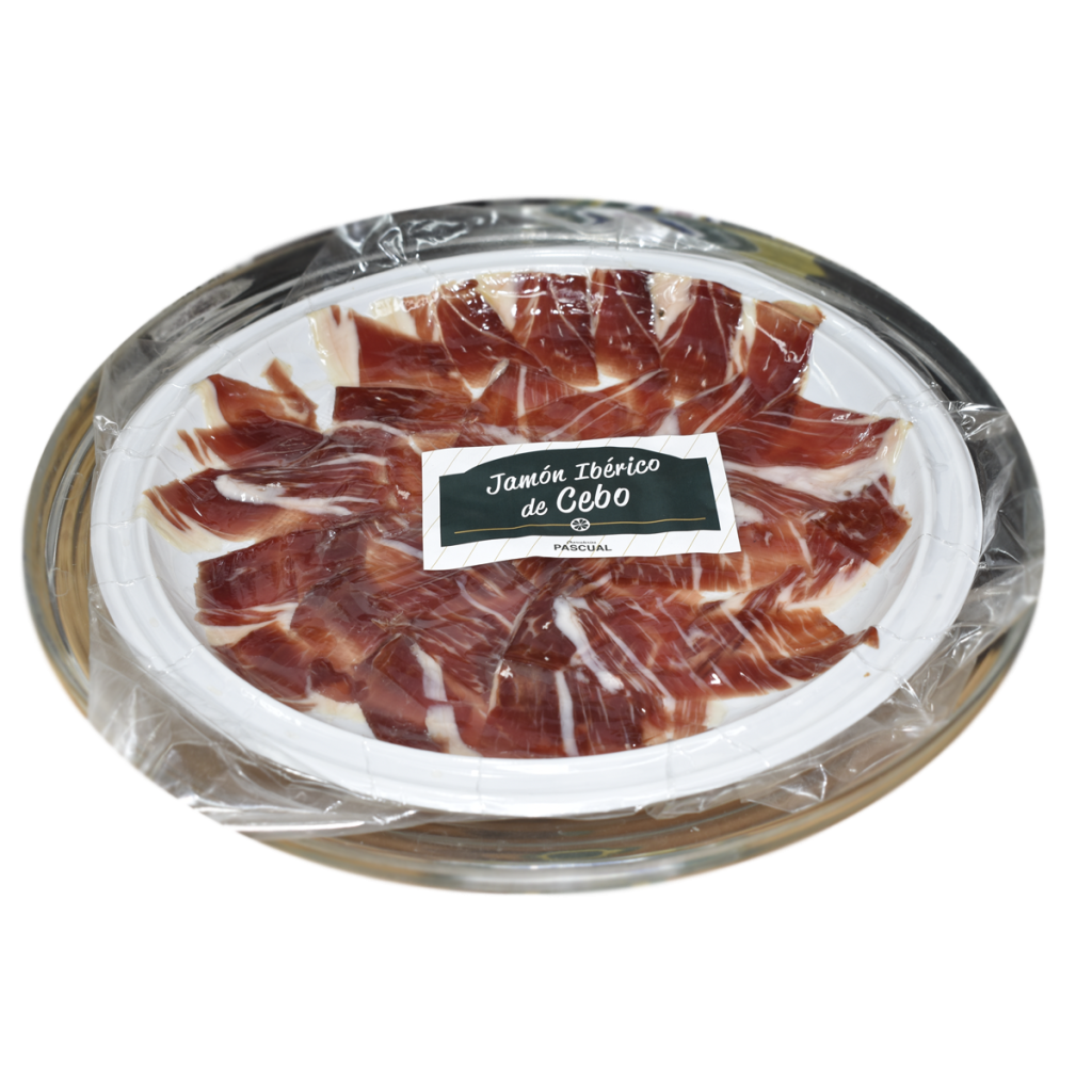 Plato gourmet de jamón ibérico cortado a mano en Zaragoza listo para regalar o compartir